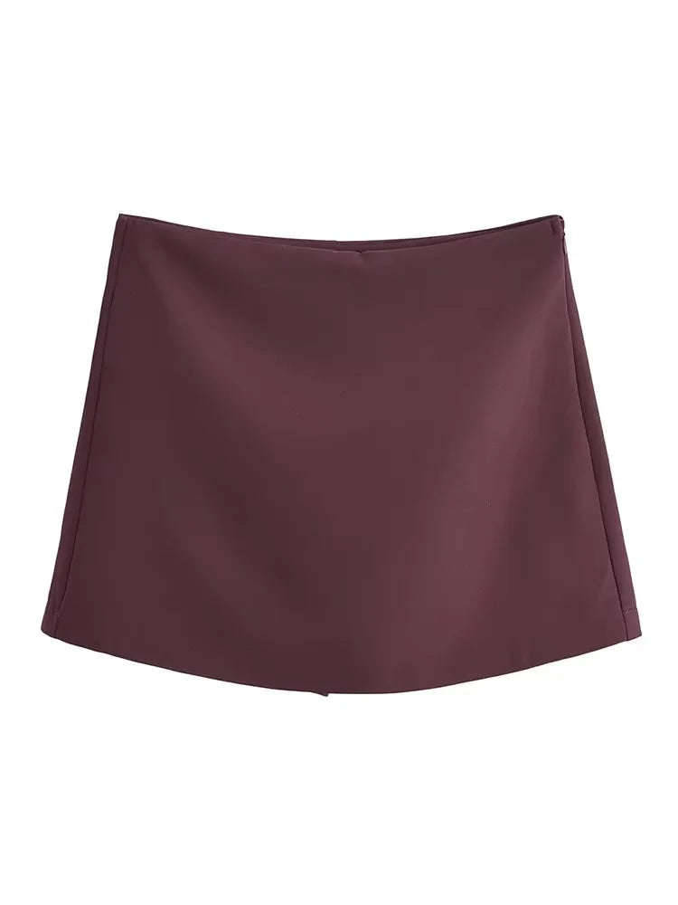 Nye forår damă skort uni modă casual mini pantaloni scurți fustă cu fermoar lateral talie înaltă streetwear