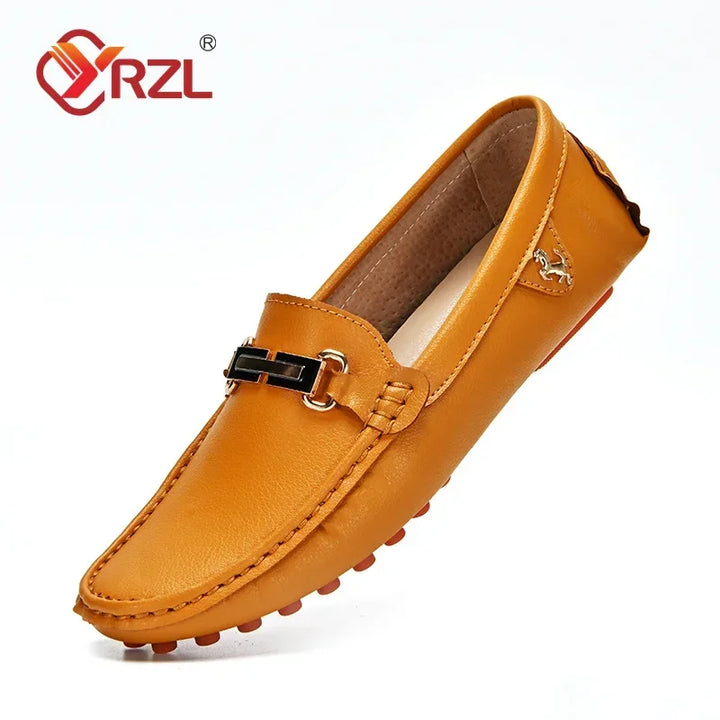 Zapatos de hombre en cuero PU hecho a mano | Mocasines sin cordones, mocasines y flats cómodos para conducir