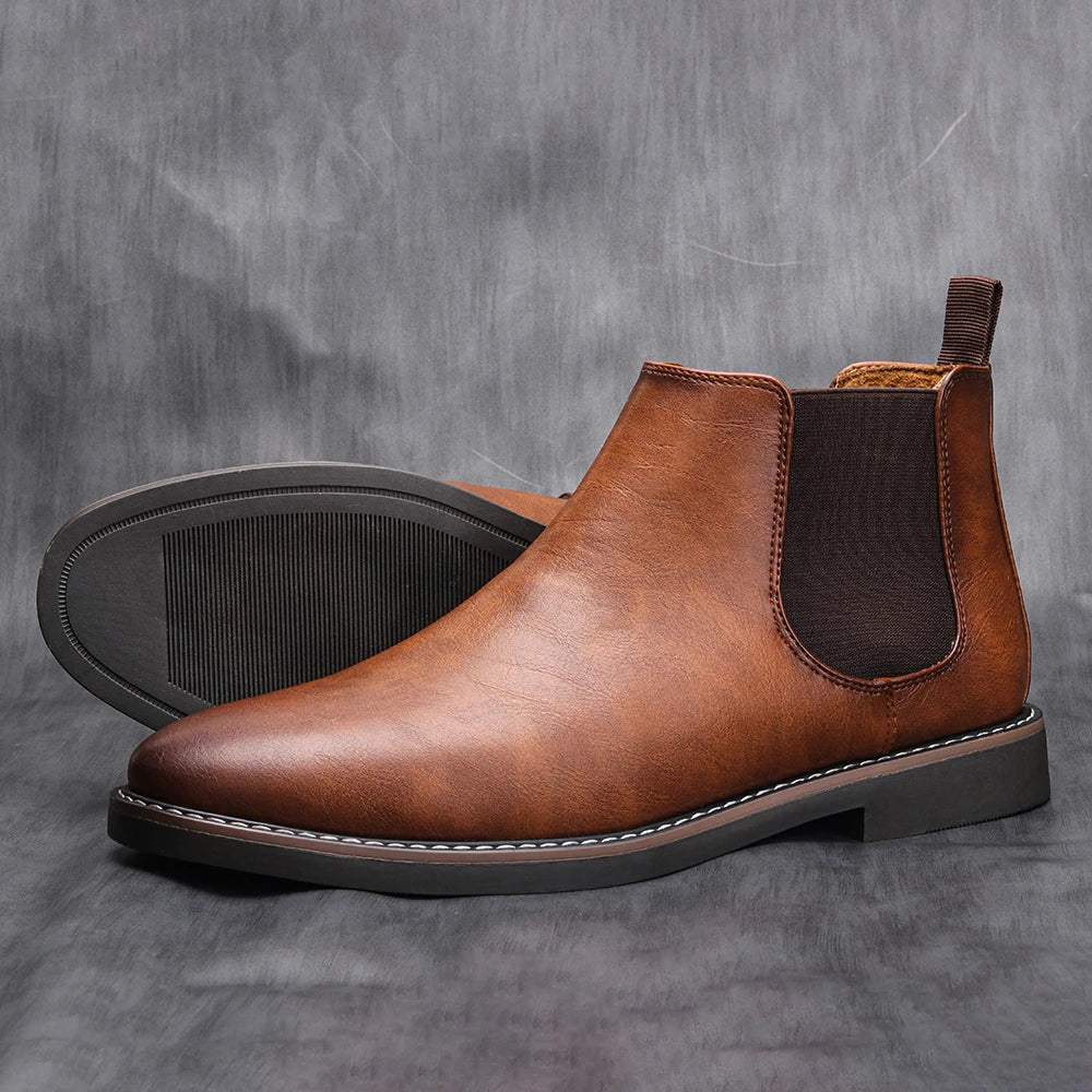 Botas Chelsea para hombres - cuero de alta calidad, lados elásticos, diseño atemporal y cómodo