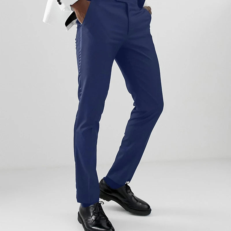 Pantaloni scurți pentru bărbați cu dungi din satin, croială slim, pantaloni formali pentru nuntă și seară