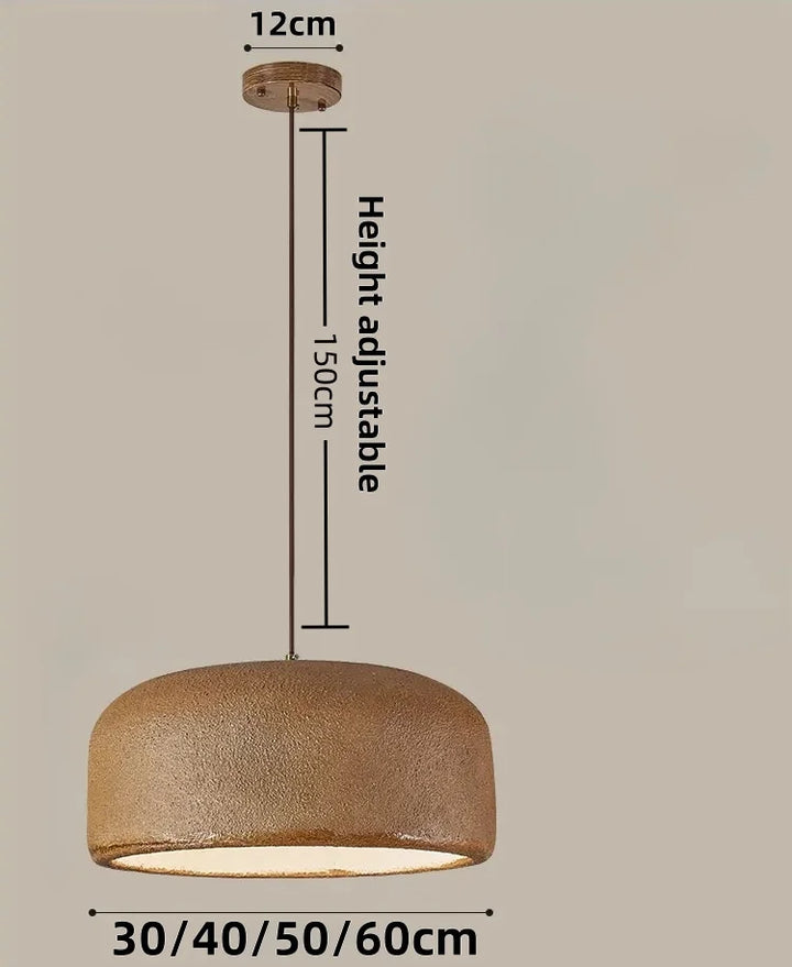 Brun loftlampe med justerbar højde, 150 cm ledning, 12 cm loftbeslag, skærmstørrelser 30/40/50/60 cm. Moderne belysning til hjemmet.