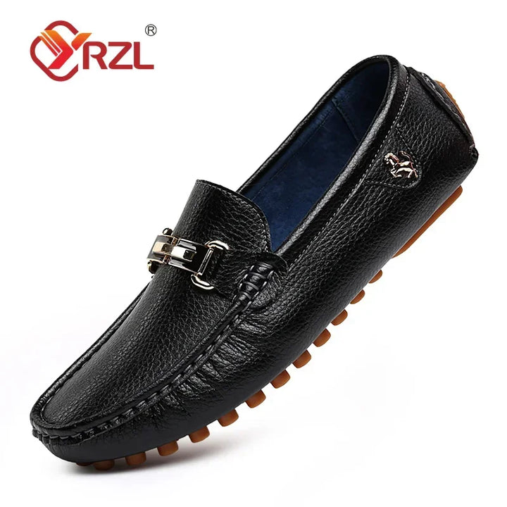 Zapatos de hombre en cuero PU hecho a mano | Mocasines sin cordones, mocasines y flats cómodos para conducir