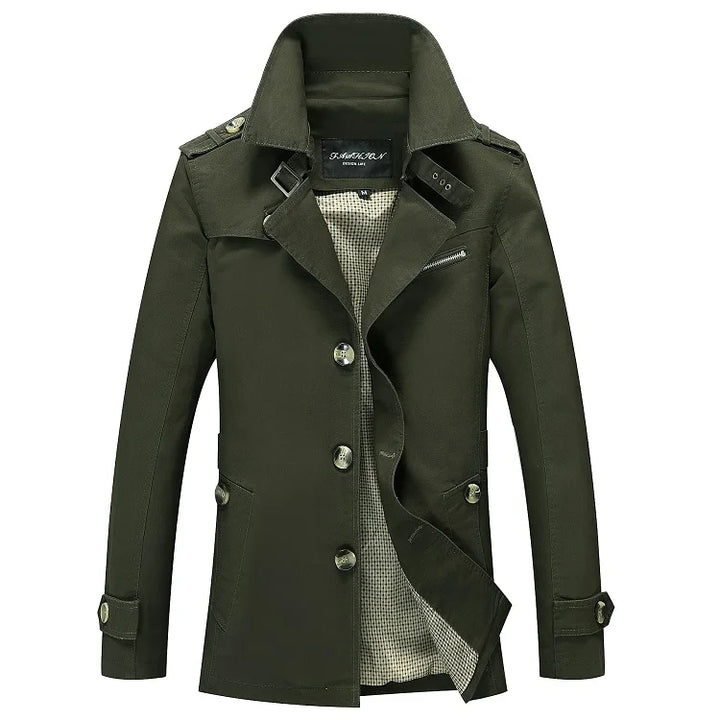 Gabardina para hombres | Casual y de negocios Abrigo sencillo de una hilera