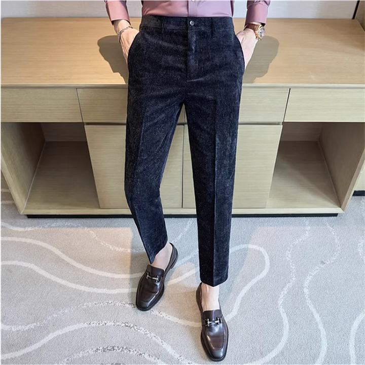 Noi pantaloni din catifea pentru bărbați toamnă și iarnă, croială slim fit, modă, afaceri, nuntă, pantaloni de petrecere