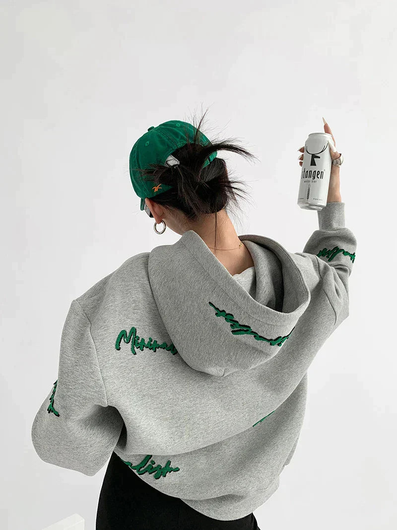 Oversized Pullover Hoodie for Women - Graphic - Image 1