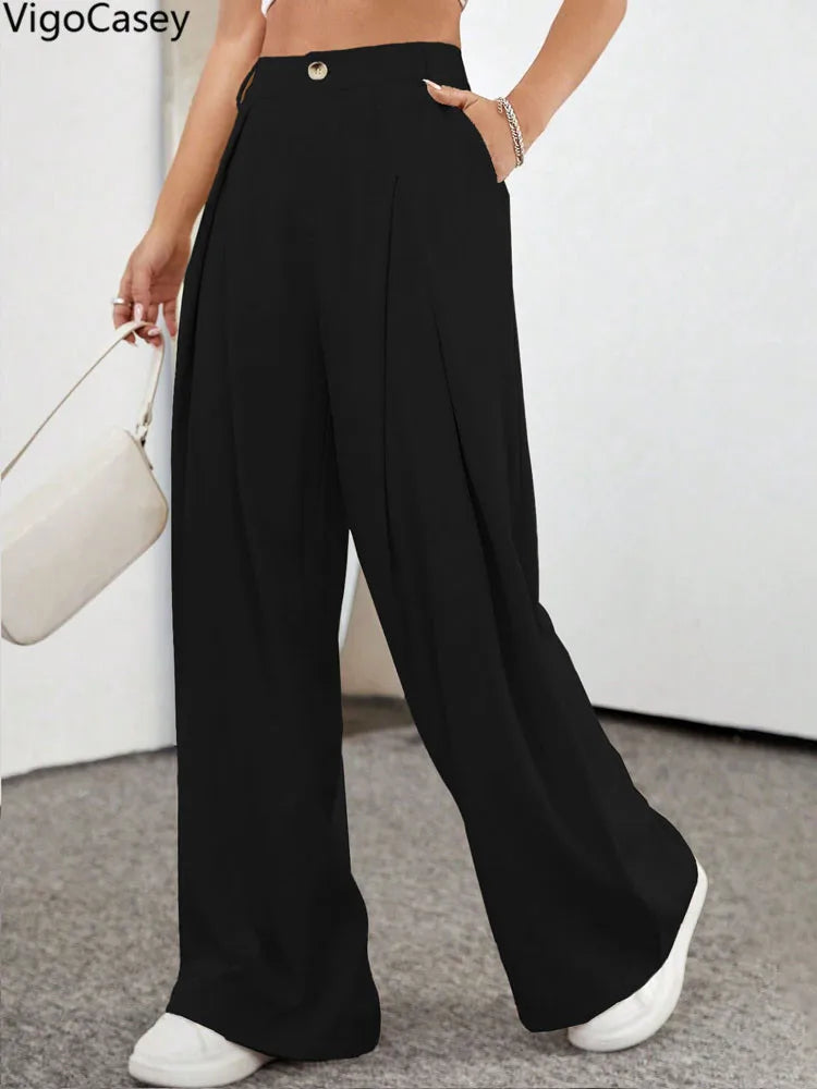 Pants Wide Leg Loose | High Waist Suit Office Winter Woman