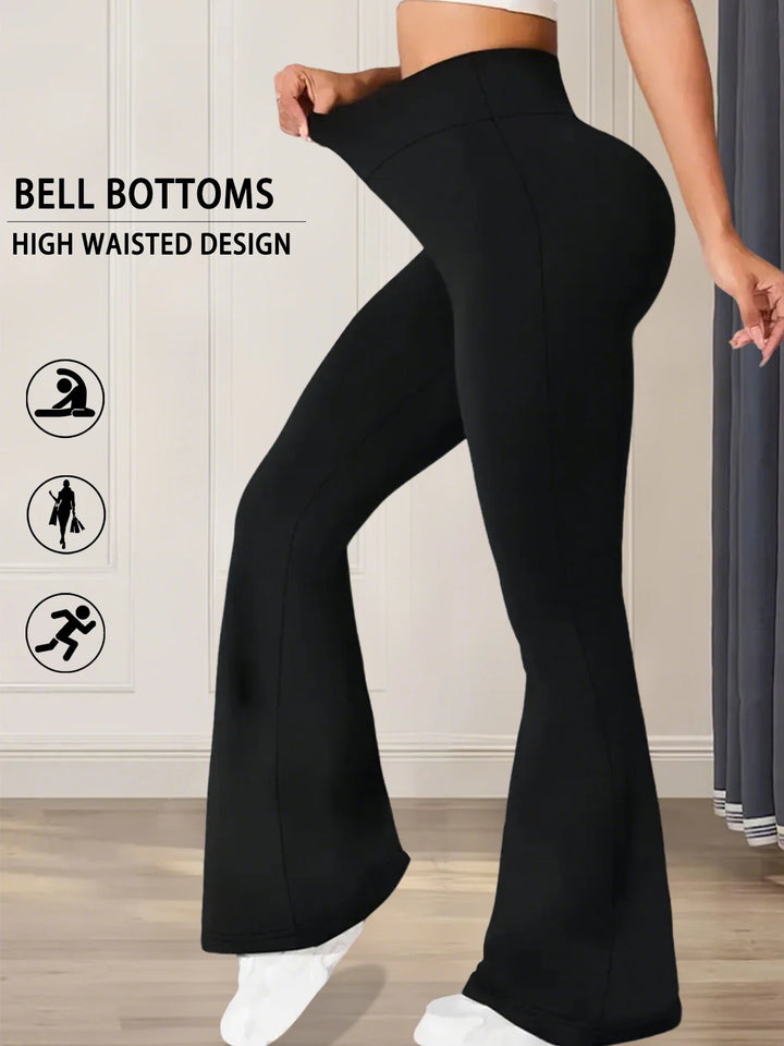 Pantaloni super moi pentru femei cu croială largă | Talie înaltă, control al abdomenului și pantaloni de yoga cu croială largă