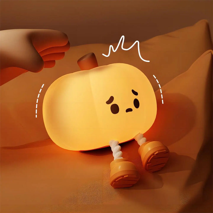 CozyGlow Halloween tök érintőlámpa – puha és nyugtató szilikon éjjeli fény