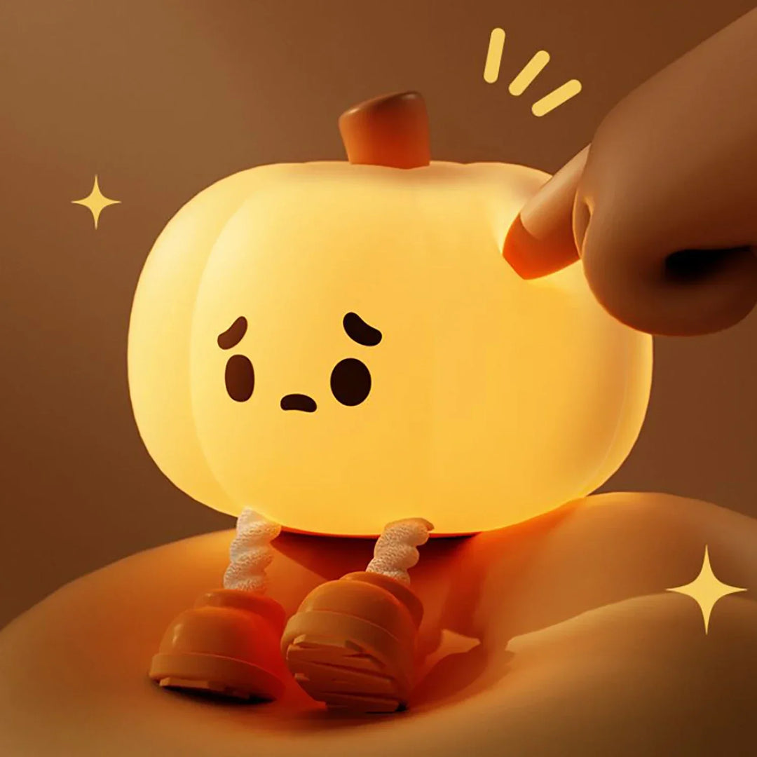 CozyGlow Halloween tök érintőlámpa – puha és nyugtató szilikon éjjeli fény
