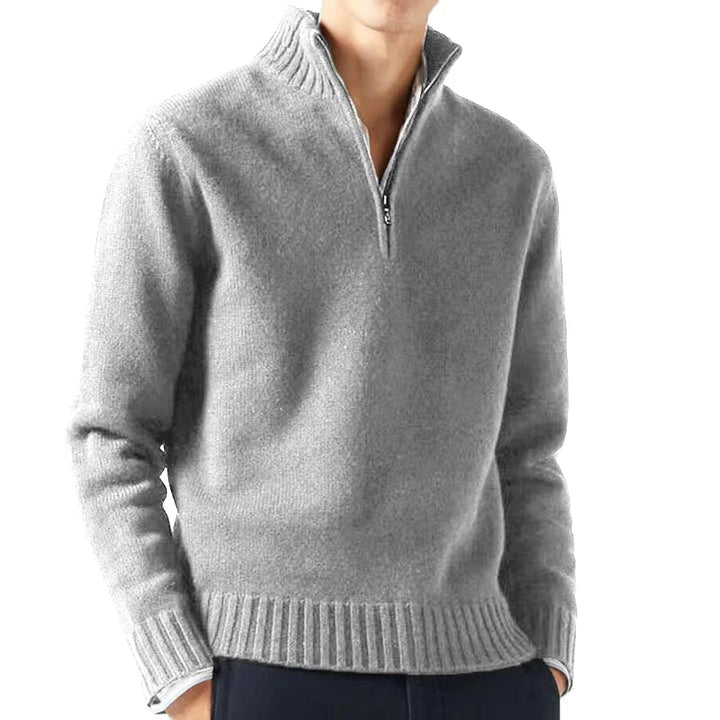 Suéter de cuello alto de otoño para hombre, jersey de punto, pulóver liso de manga larga, chaqueta casual cálida para hombre