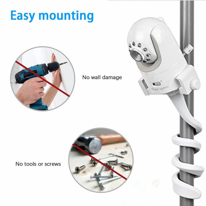 Babyphone Camera Mount | Universal fleksibel vuggeholder 360° justerbar hvid