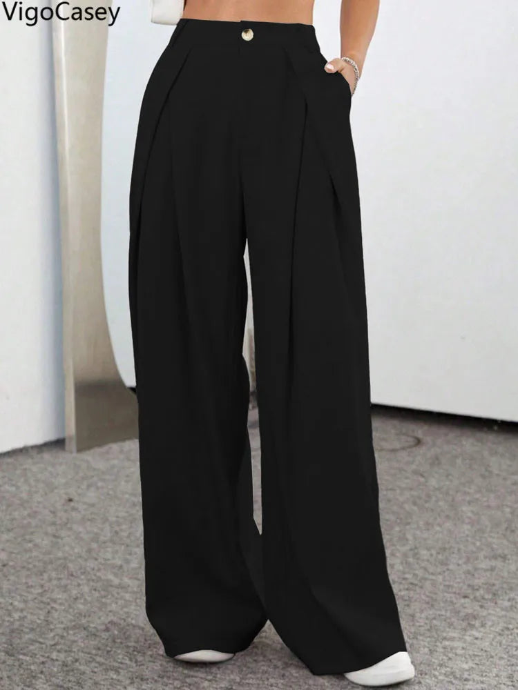 Pants Wide Leg Loose | High Waist Suit Office Winter Woman