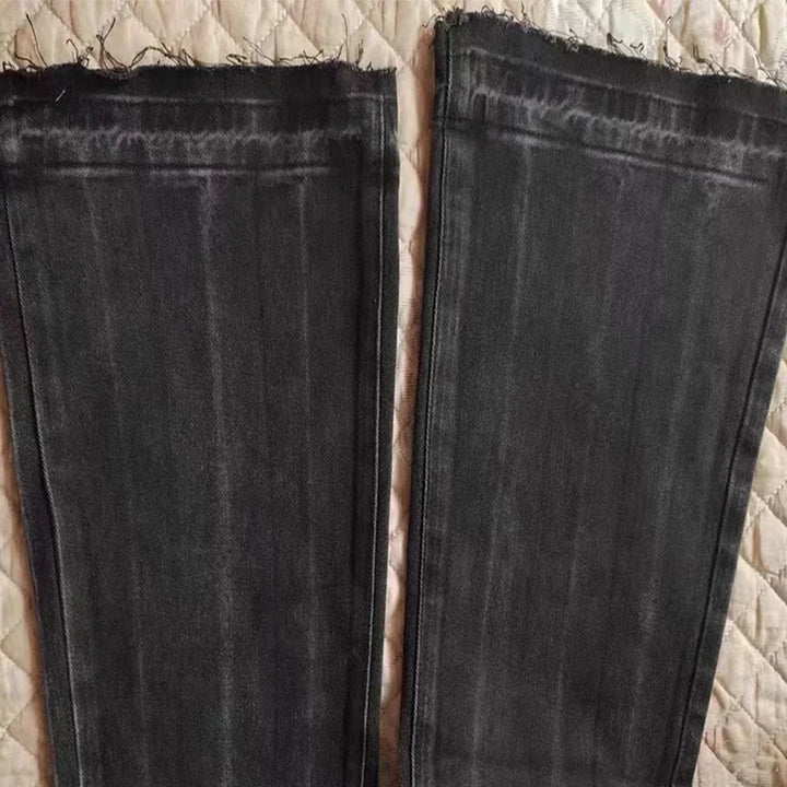 Blugi evazați vintage pentru femei | Pantaloni denim cu talie înaltă, cu stretch și design bootcut