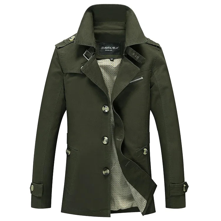 Gabardina para hombres | Casual y de negocios Abrigo sencillo de una hilera