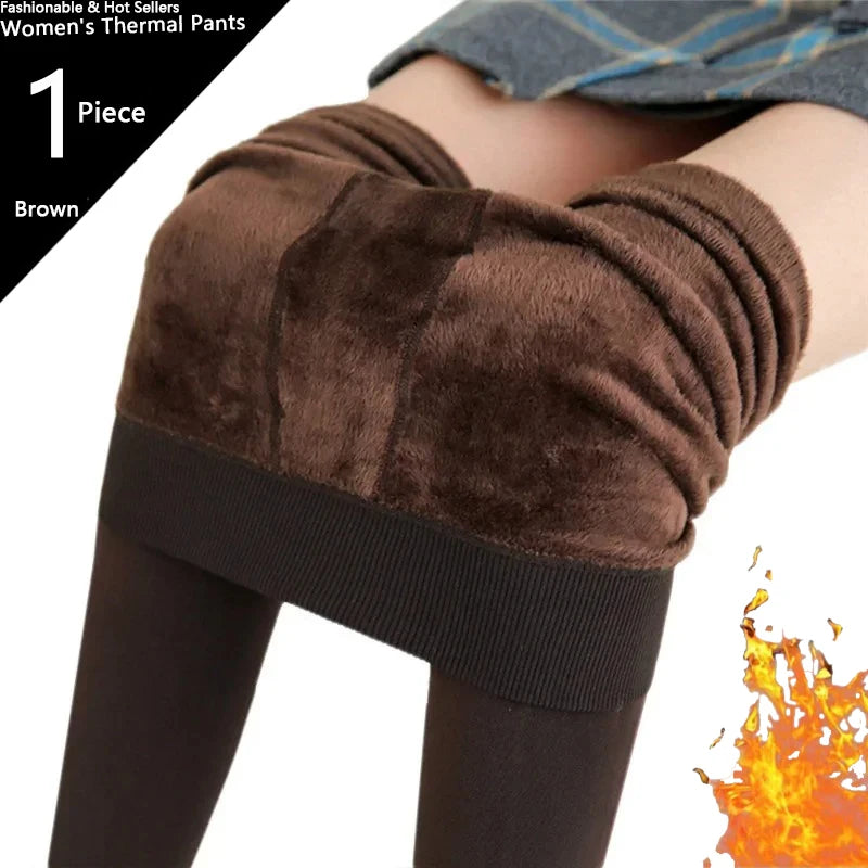 Colanți de iarnă pentru femei cu talie înaltă, călduroși, groși, din catifea elastică, colanți casual pentru fiecare zi