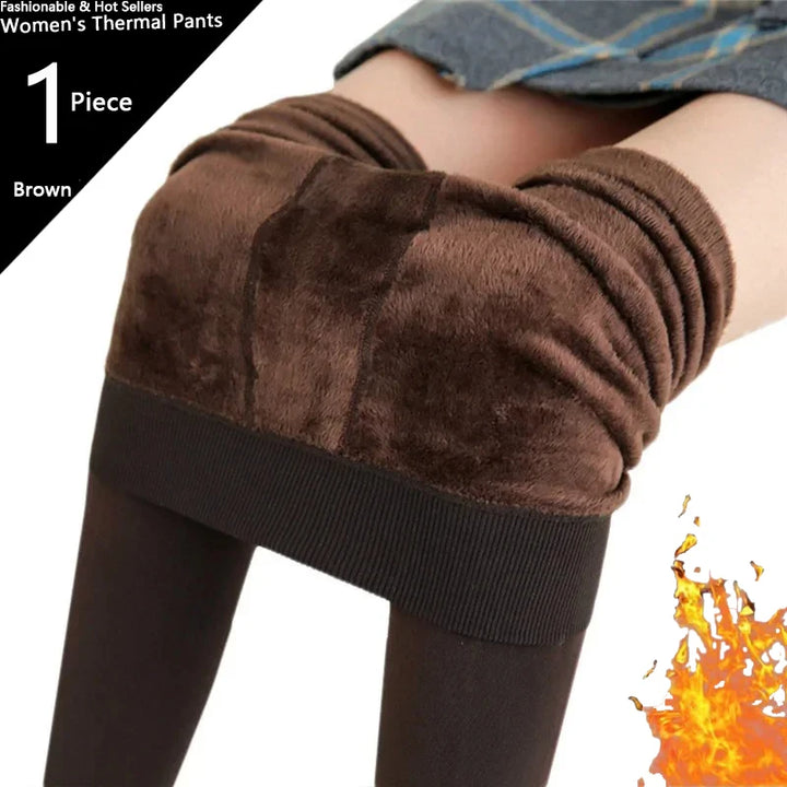 Colanți de iarnă pentru femei cu talie înaltă, călduroși, groși, din catifea elastică, colanți casual pentru fiecare zi