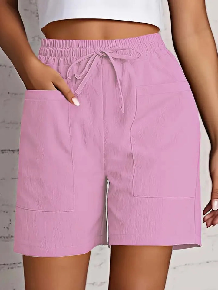 Shorts de mujer de talle alto 4 pulgadas verano shorts holgados casuales con bolsillos bermudas lisas