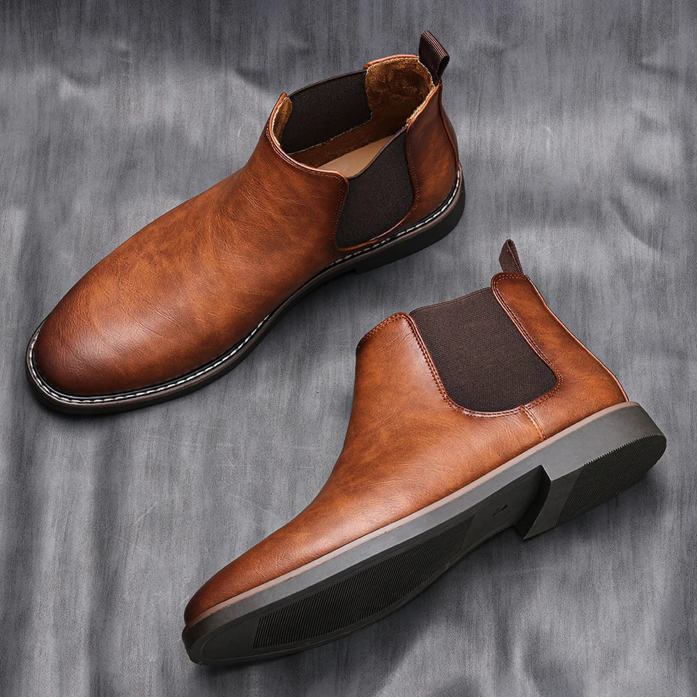 Botas Chelsea para hombres - cuero de alta calidad, lados elásticos, diseño atemporal y cómodo