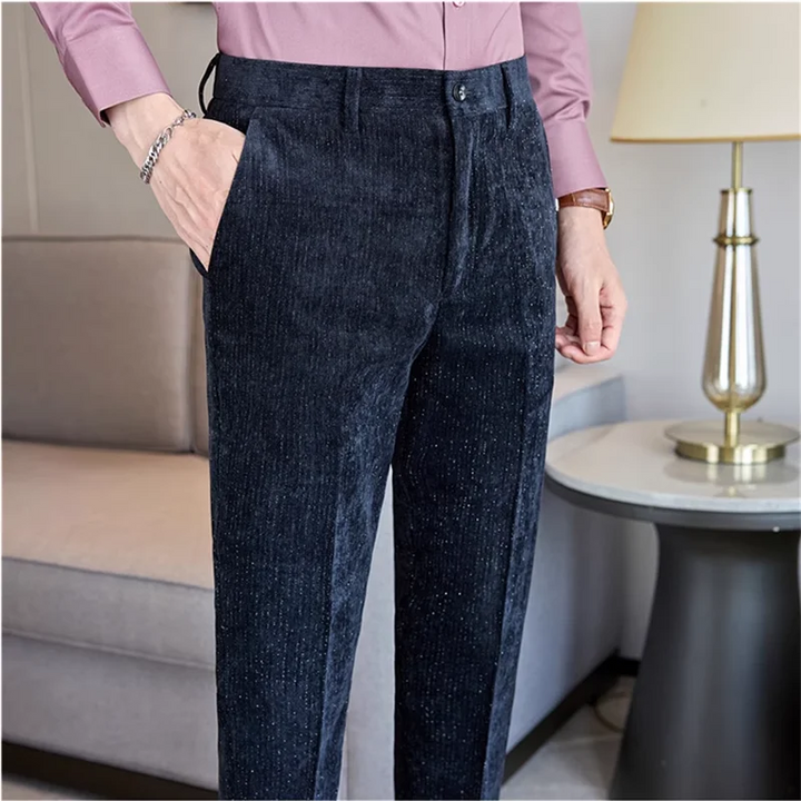 Noi pantaloni din catifea pentru bărbați toamnă și iarnă, croială slim fit, modă, afaceri, nuntă, pantaloni de petrecere