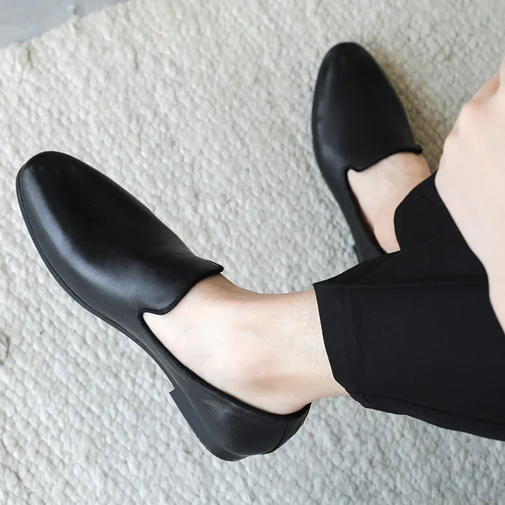 Zapatos de hombre en cuero genuino | Mocasines casuales, mocasines y zapatos cómodos para bodas y conducción