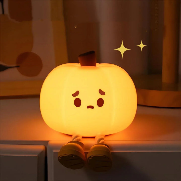 CozyGlow Halloween tök érintőlámpa – puha és nyugtató szilikon éjjeli fény