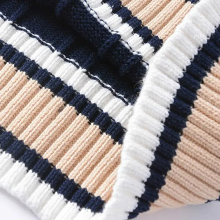 Vestă tricotată pentru bărbați cu decolteu în V | Stil retro preppy, vestă lejeră și casual