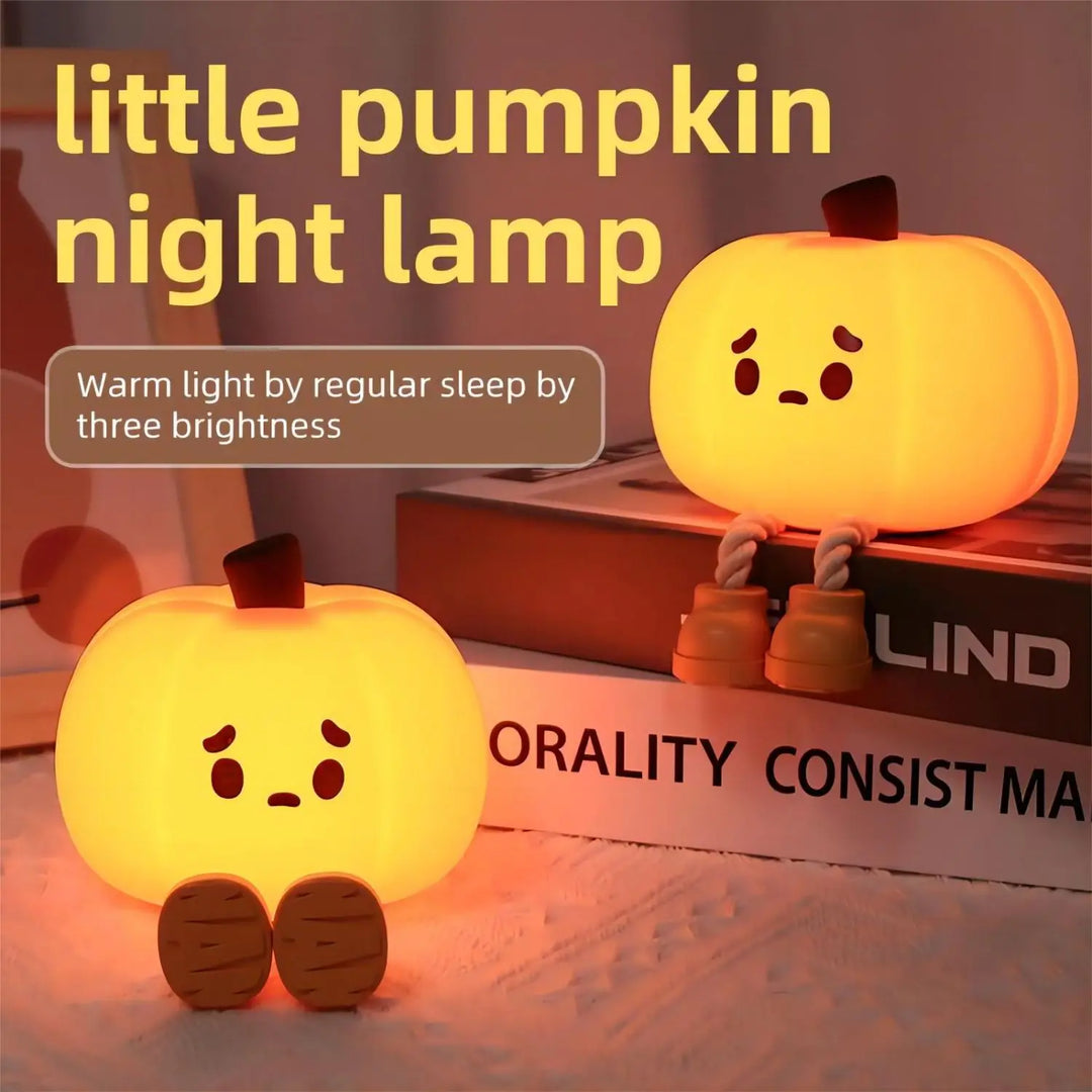 CozyGlow Halloween tök érintőlámpa – puha és nyugtató szilikon éjjeli fény