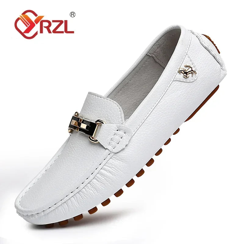Zapatos de hombre en cuero PU hecho a mano | Mocasines sin cordones, mocasines y flats cómodos para conducir