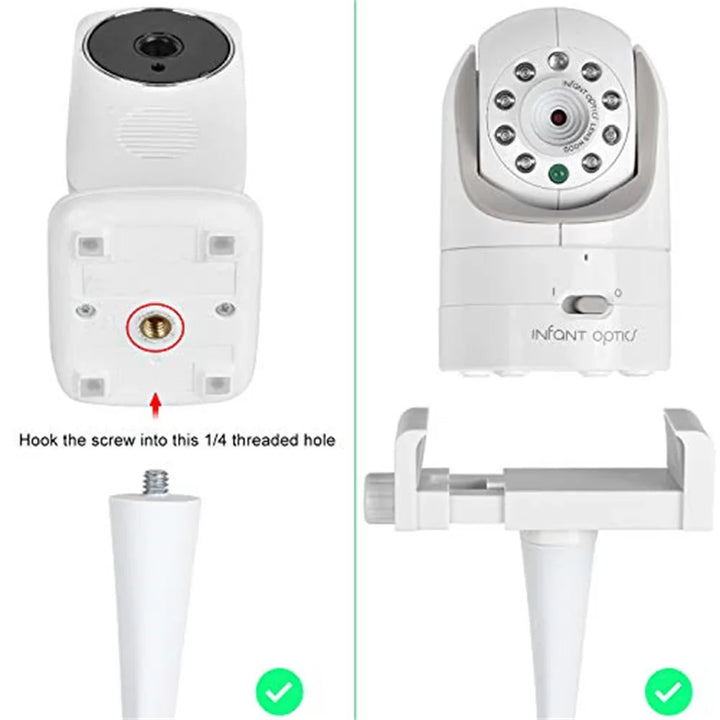 Babyphone Camera Mount | Universal fleksibel vuggeholder 360° justerbar hvid