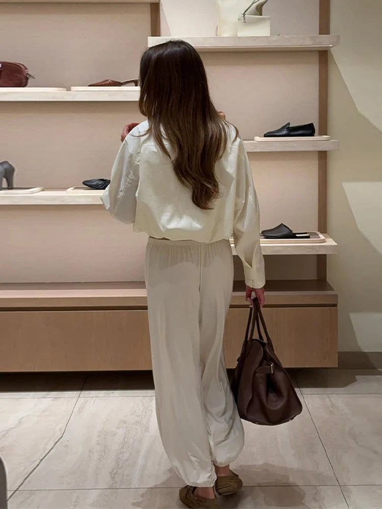 Krótka kurtka przeciwwiatrowa | Wysoki kołnierz Sznurowany pas Casual Jesień