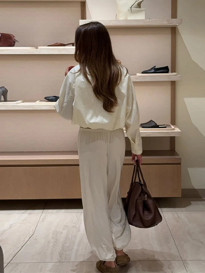 Krótka kurtka przeciwwiatrowa | Wysoki kołnierz Sznurowany pas Casual Jesień