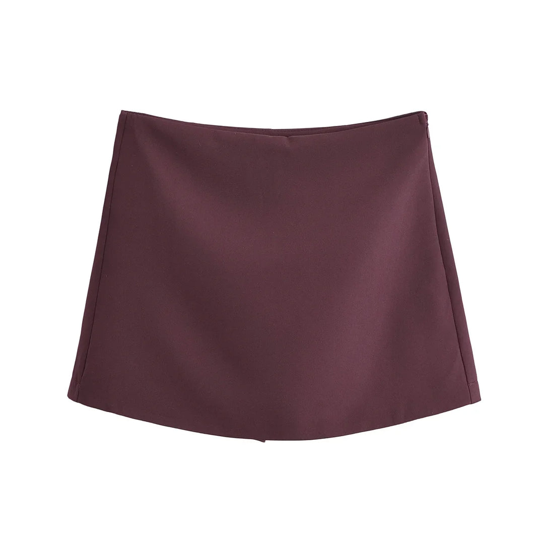 Nye forår damă skort uni modă casual mini pantaloni scurți fustă cu fermoar lateral talie înaltă streetwear
