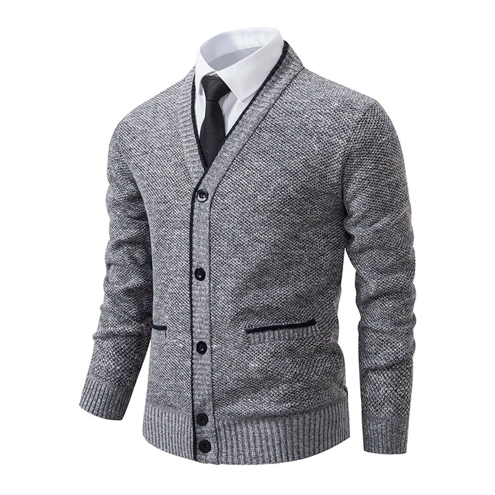 Cardigan tricotat pentru bărbați | Jachetă pulover casual cu guler în V toamnă iarnă