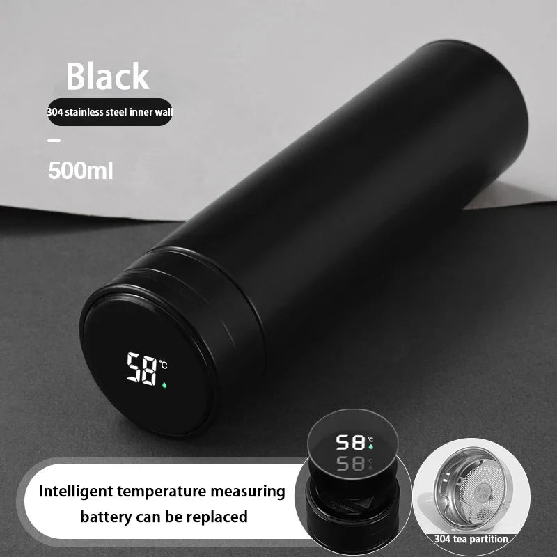 ThermoFlask eristetty ruostumattomasta teräksestä valmistettu pullo LCD-lämpötilanäytöllä | 500 ml kaksoisseinämä