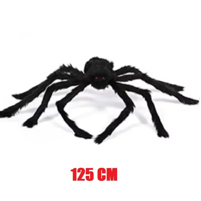 Halloween Stor Plysedderkop | Skræmmende Dekoration 30–200 cm til Hjem & Fest