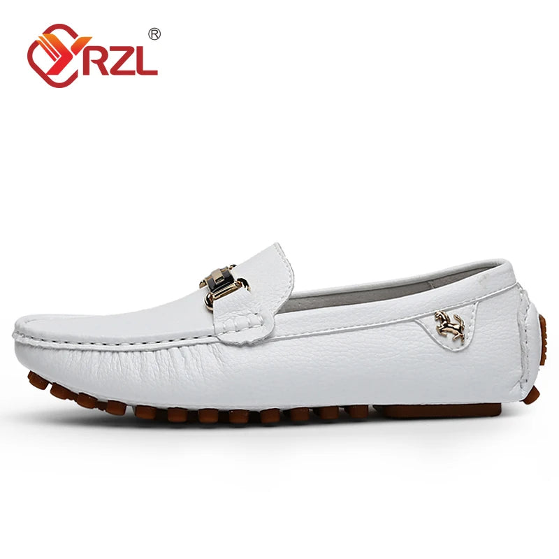Zapatos de hombre en cuero PU hecho a mano | Mocasines sin cordones, mocasines y flats cómodos para conducir