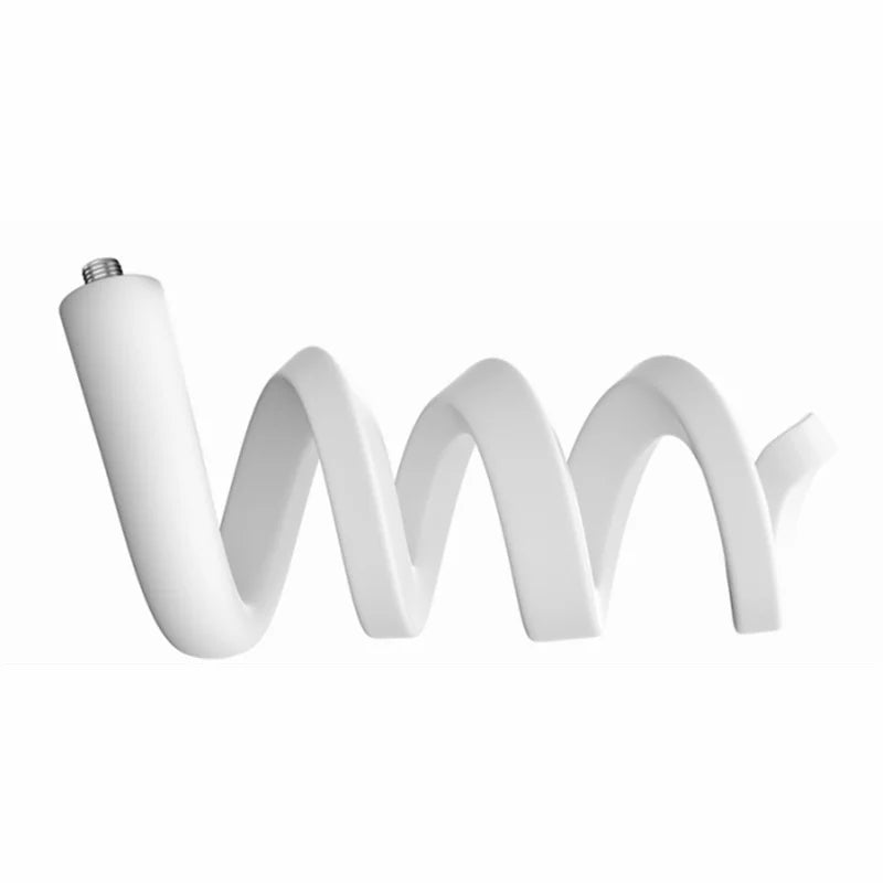 Hvid spiralformet LED-pære, energibesparende belysning, moderne design, E27 fatning, velegnet til hjem og kontor, miljøvenlig lyskilde.