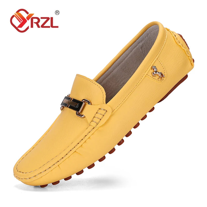 Zapatos de hombre en cuero PU hecho a mano | Mocasines sin cordones, mocasines y flats cómodos para conducir