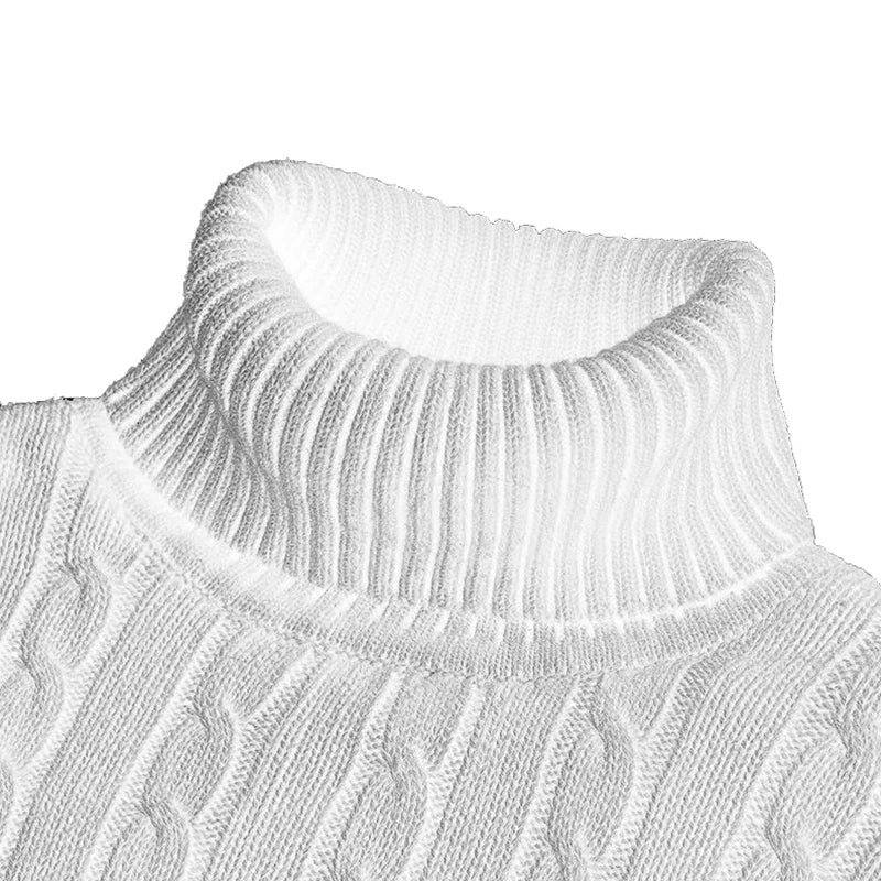 2025 ny suéter de hombre de cuello alto de un solo color suéter de punto cálido casual suéter de cuello alto de lana para hombre invierno exterior superior