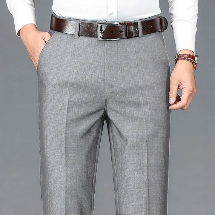 pantaloni clasici drepți pentru bărbați pentru uz de afaceri pantaloni uni formali pentru birou pantaloni mari mărime plus