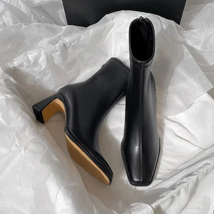 Ankelstøvler Dame Vintage | Firkantet Tå Tyk Hæl Varm Vinter