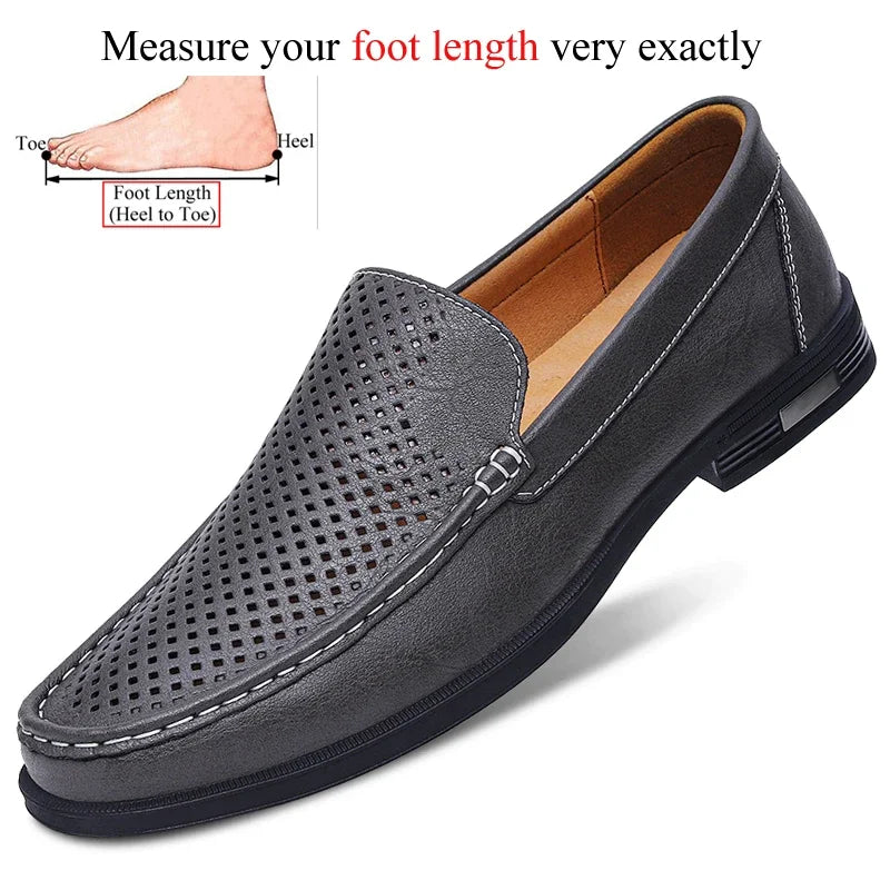 Mocasines sin cordones de cuero genuino para hombre | Zapatos formales, boda y oficina, mocasines cómodos