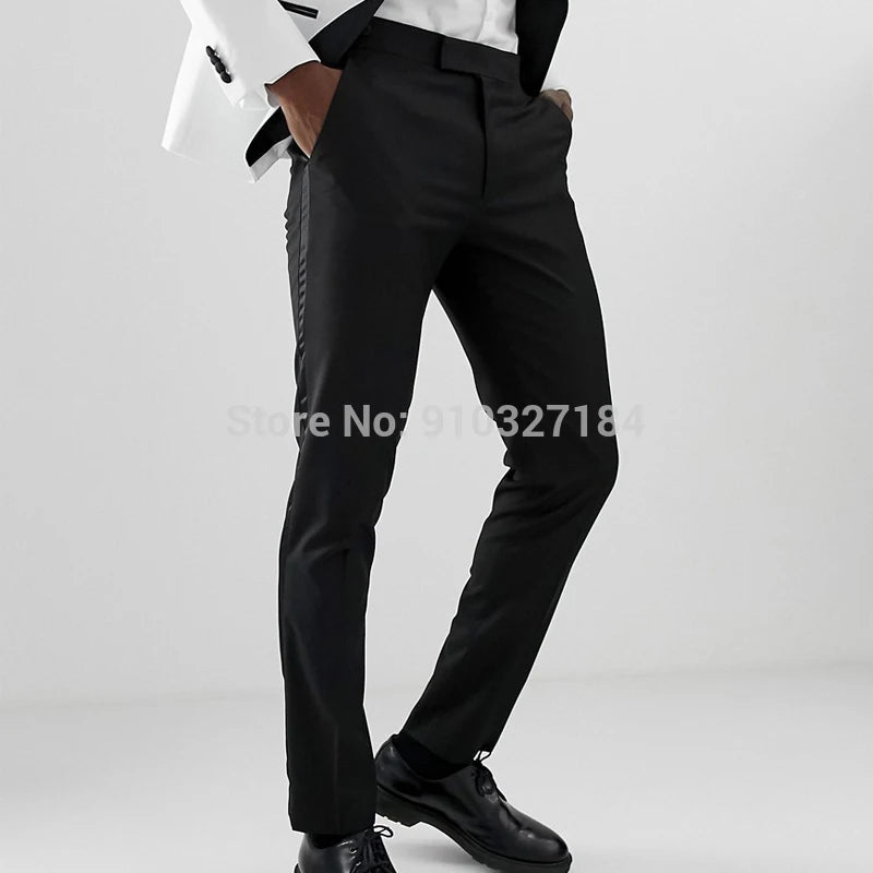 Pantaloni scurți pentru bărbați cu dungi din satin, croială slim, pantaloni formali pentru nuntă și seară