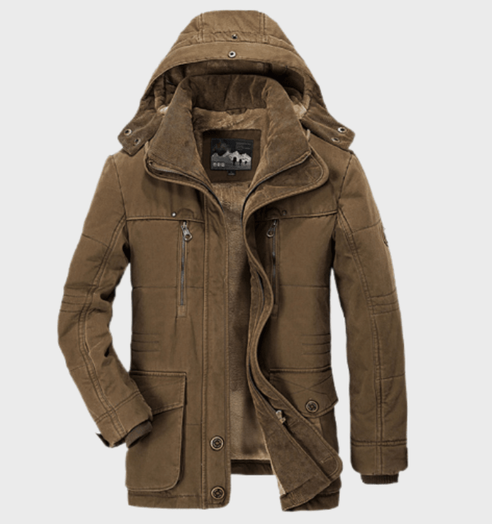 Chaqueta de invierno para hombre | Parka con capucha y forro cálido