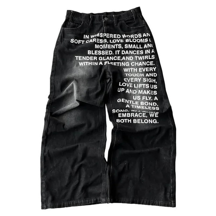 Blugi pentru bărbați | Streetwear vintage cu litere americane Gothic Harajuku Hip Hop cu picioare largi
