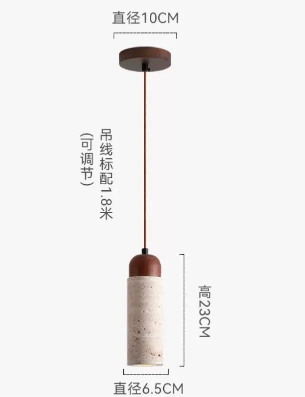 Moderne pendellampe i beton og metal, justerbar ledning, 23 cm høj, 6,5 cm diameter. Stilfuld belysning til køkken eller stue.