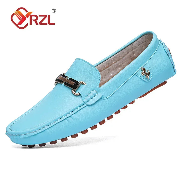 Zapatos de hombre en cuero PU hecho a mano | Mocasines sin cordones, mocasines y flats cómodos para conducir