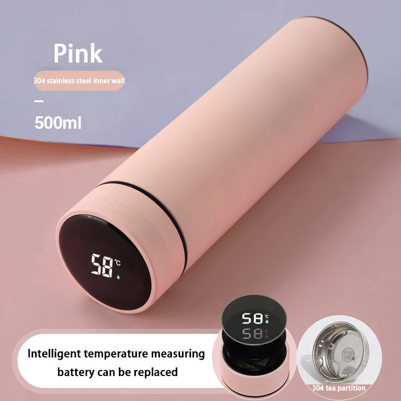 ThermoFlask eristetty ruostumattomasta teräksestä valmistettu pullo LCD-lämpötilanäytöllä | 500 ml kaksoisseinämä