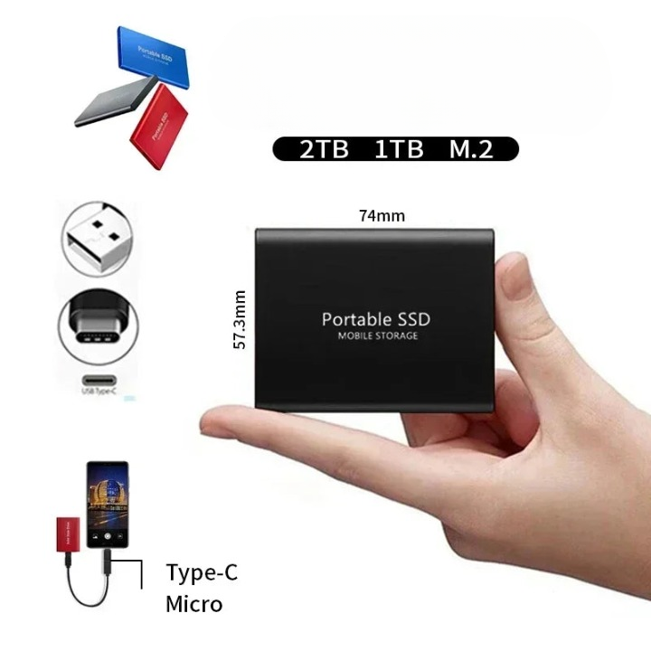 SSD externo de alta velocidade | Armazenamento portátil rápido e confiável