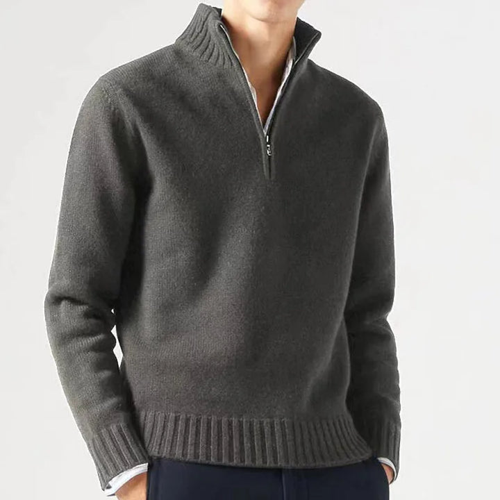 Suéter de cuello alto de otoño para hombre, jersey de punto, pulóver liso de manga larga, chaqueta casual cálida para hombre